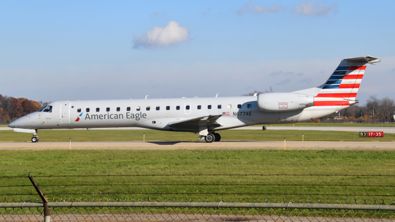 Photo of N677AE - American Eagle Embraer ERJ145 at AZO on AeroXplorer Aviation Database