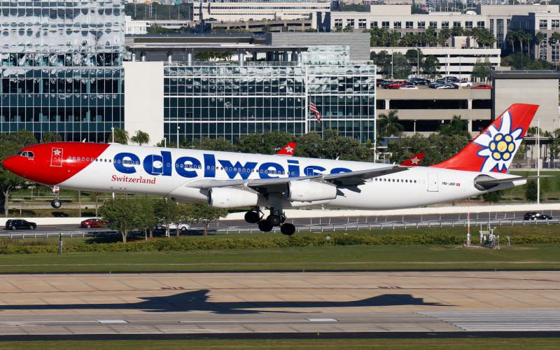 Photo of HB-JMF - Edelweiss Air Airbus A340-300 at TPA on AeroXplorer Aviation Database