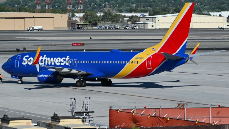 Photo of N8547V - Southwest Airlines Boeing 737-800 at RNO on AeroXplorer Aviation Database