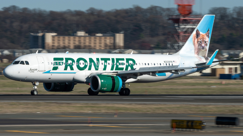 Photo of N330FR - Frontier Airlines Airbus A320NEO at DCA on AeroXplorer Aviation Database