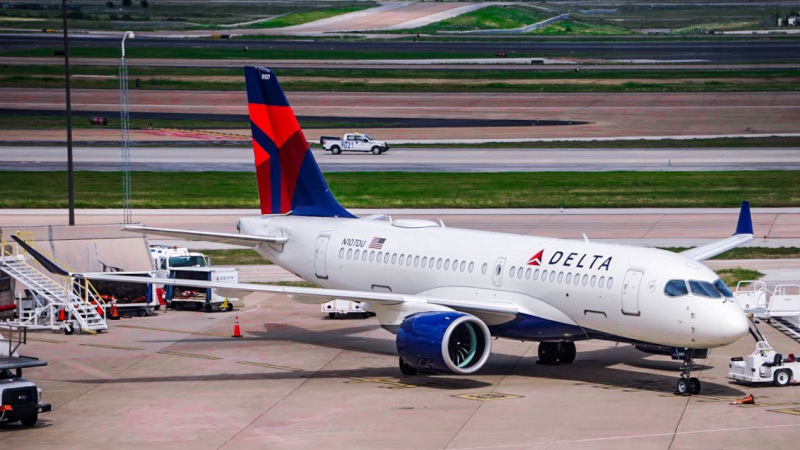 Photo of N107DU - Delta Airlines Airbus A220-100 at DFW on AeroXplorer Aviation Database