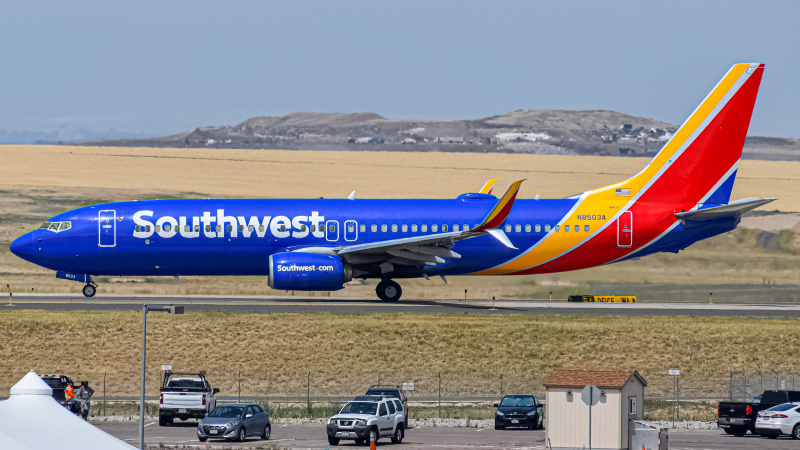 Photo of N8503A - Southwest Airlines Boeing 737-800 at DEN on AeroXplorer Aviation Database