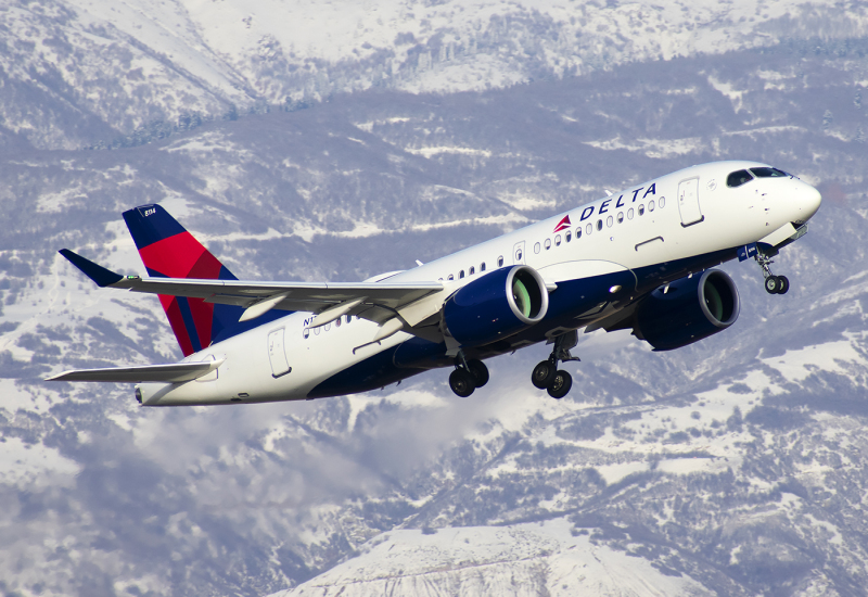 Photo of N114DU - Delta Airlines Airbus A220-100 at SLC on AeroXplorer Aviation Database