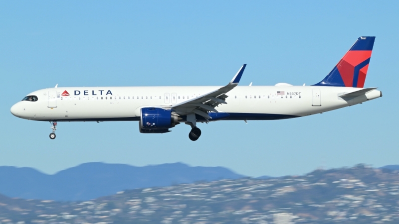 Photo of N537DT - Delta Airlines Airbus A321NEO at KLAX on AeroXplorer Aviation Database