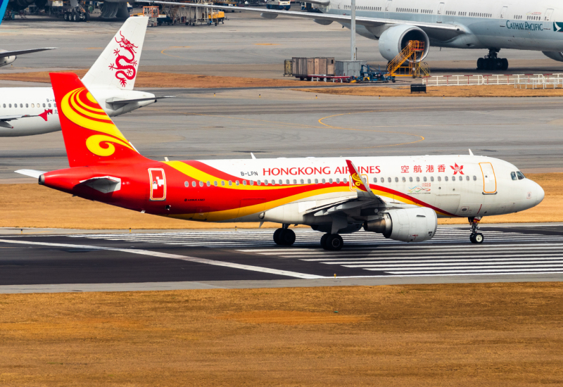 Photo of B-LPN - Hong Kong Airlines Airbus A320 at HKG on AeroXplorer Aviation Database
