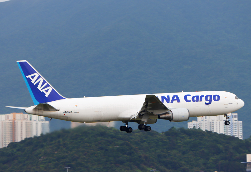 Photo of JA8664 - ANA Cargo Boeing 767-300ER BCF at HKG on AeroXplorer Aviation Database