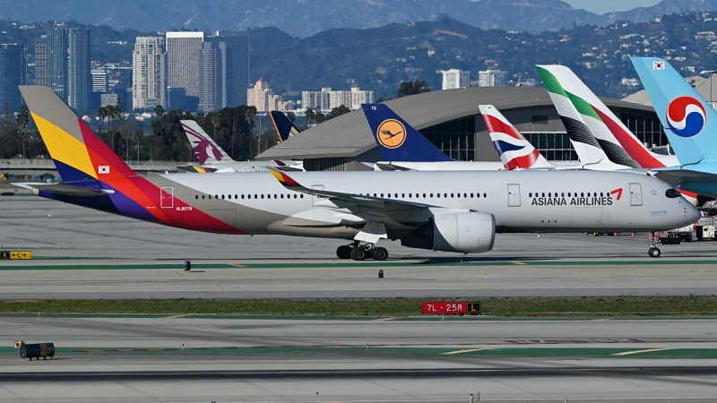 Photo of HL8079 - Asiana Airlines Airbus A350-900 at KLAX on AeroXplorer Aviation Database