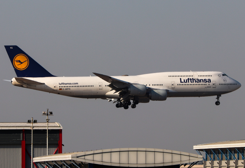 Photo of D-ABYG - Lufthansa Boeing 747-8i at HKG on AeroXplorer Aviation Database