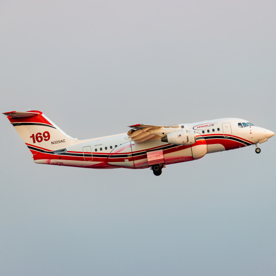 Photo of N325AC - Aero-Flite Aerial Firefighting Avro RJ85 at RDM on AeroXplorer Aviation Database