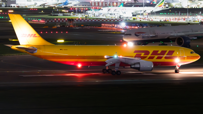 Photo of D-AEAS - DHL Airbus A300F-600 at LHR on AeroXplorer Aviation Database