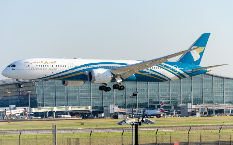 Photo of A40-SF - Oman Air Boeing 787-9 at LHR on AeroXplorer Aviation Database