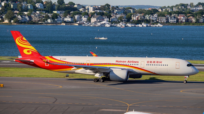 Photo of B-1069 - Hainan Airlines  Airbus A350-900 at BOS on AeroXplorer Aviation Database