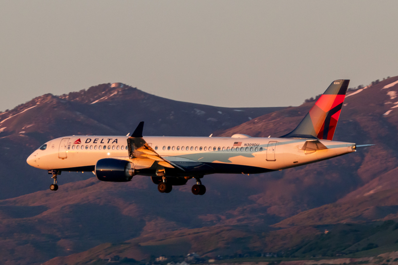Photo of N309DU - Delta Airlines Airbus A220-300 at SLC on AeroXplorer Aviation Database