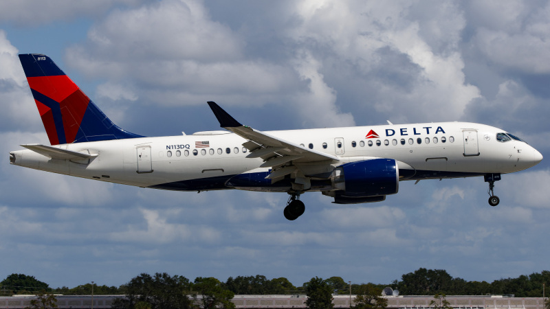 Photo of N113DQ - Delta Airlines Airbus A220-100 at SRQ on AeroXplorer Aviation Database
