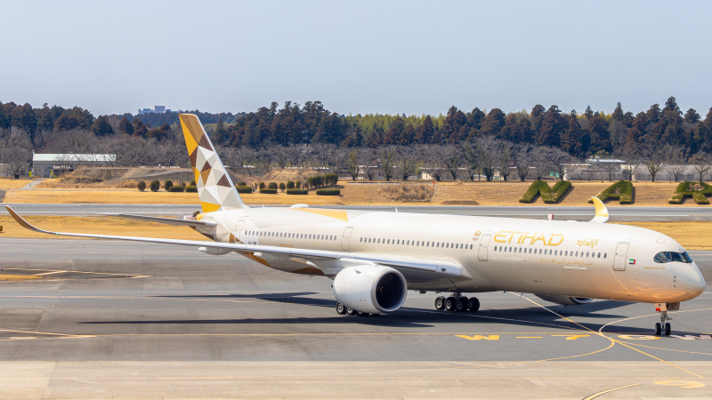 Photo of A6-XWF - Etihad Airways Airbus A350-1000 at NRT on AeroXplorer Aviation Database