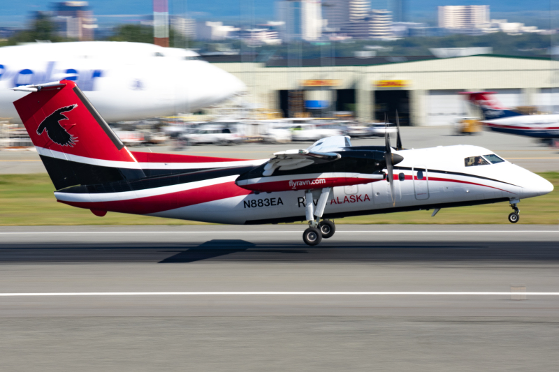 Photo of N883EA - Ravn Alaska De Havilland Dash-8 Q100 at ANC on AeroXplorer Aviation Database