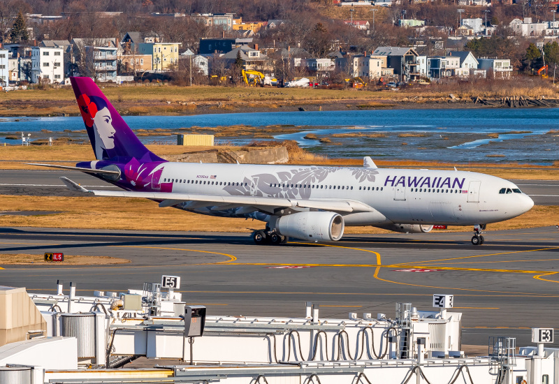 Photo of N395HA - Hawaiian Airlines Airbus A330-200 at BOS on AeroXplorer Aviation Database