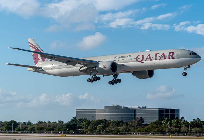 Photo of A7-BAI - Qatar Airways Boeing 777-300ER at MIA on AeroXplorer Aviation Database