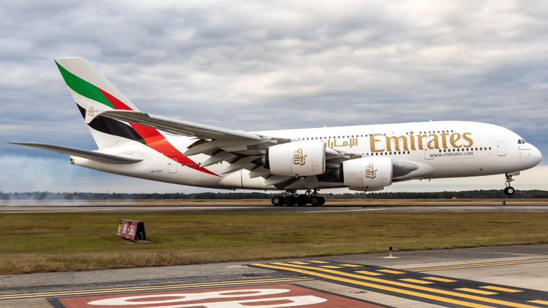Photo of A6-EVH - Emirates Airbus A380-800 at IAH on AeroXplorer Aviation Database
