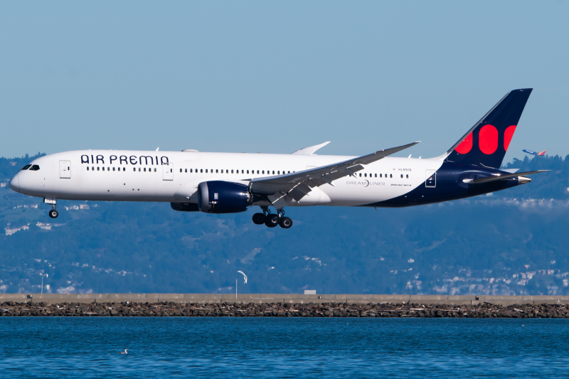 Photo of HL8516 - Air Premia Boeing 787-9 at SFO on AeroXplorer Aviation Database