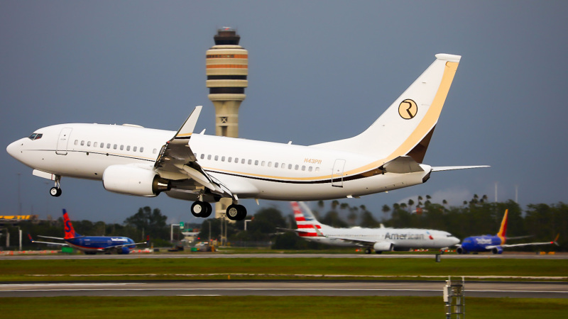 Photo of N43PR - PRIVATE Boeing 737-700BBJ at MCO on AeroXplorer Aviation Database