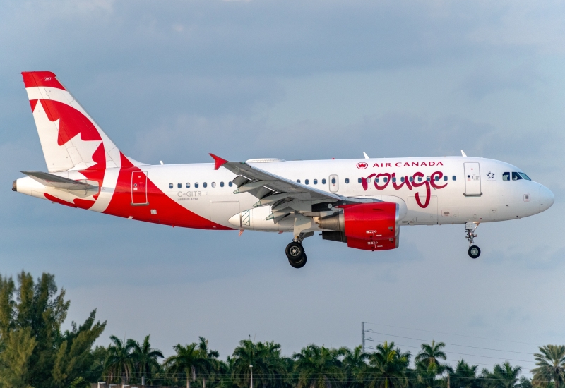 Photo of C-GITR - Air Canada Rouge Airbus A319 at FLL on AeroXplorer Aviation Database