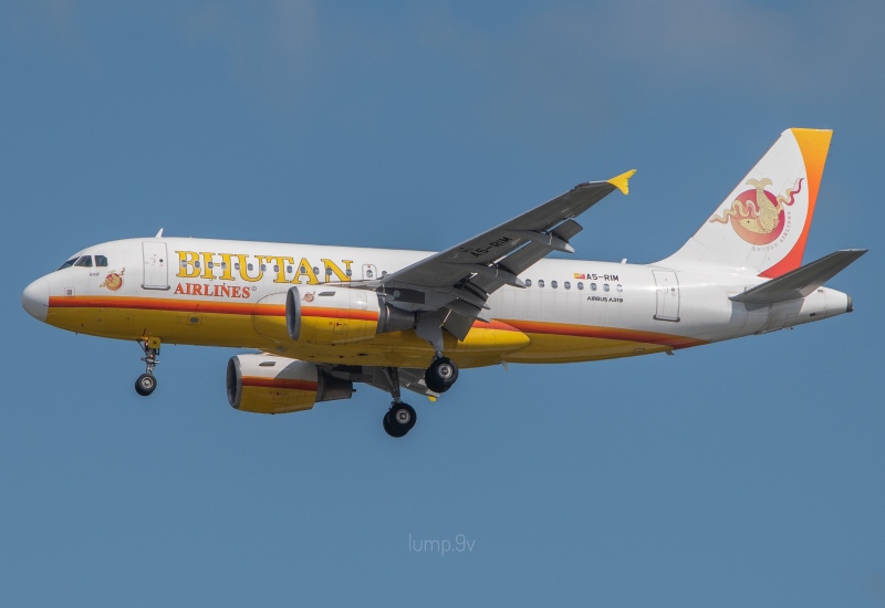 Photo of A5-RIM - Bhutan Airlines Airbus A319 at SIN on AeroXplorer Aviation Database