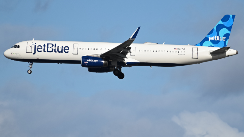Photo of N947JB - JetBlue Airways Airbus A321-200 at LAX on AeroXplorer Aviation Database