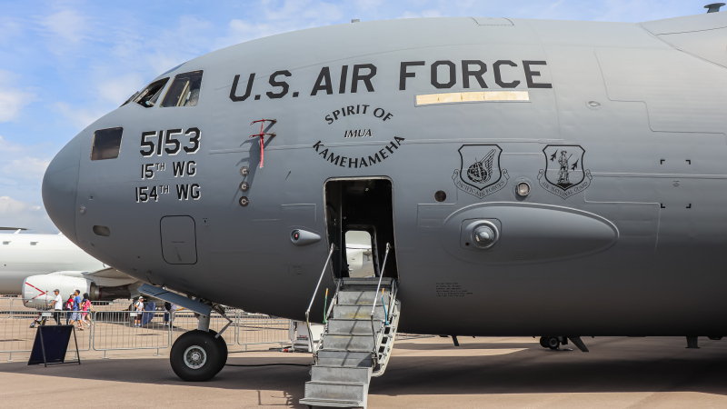 Photo of 05-5153 - USAF - United States Air Force Boeing C-17A Globemaster III at SIN on AeroXplorer Aviation Database