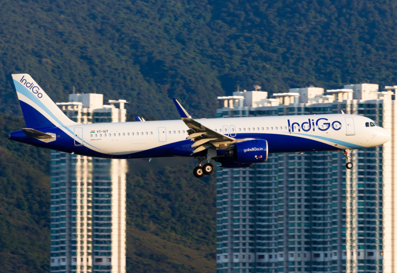 Photo of VT-IUT - IndiGo Airbus A321NEO at HKG on AeroXplorer Aviation Database