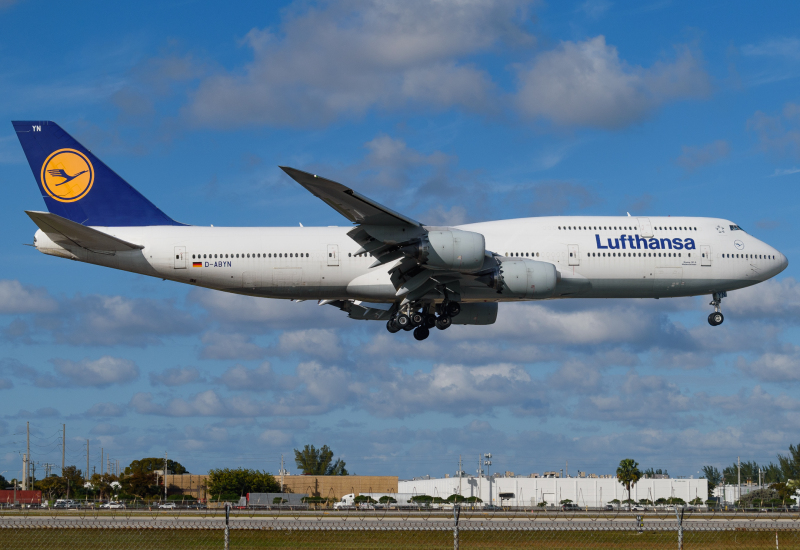 Photo of D-ABYN - Lufthansa Boeing 747-8i at MIA  on AeroXplorer Aviation Database