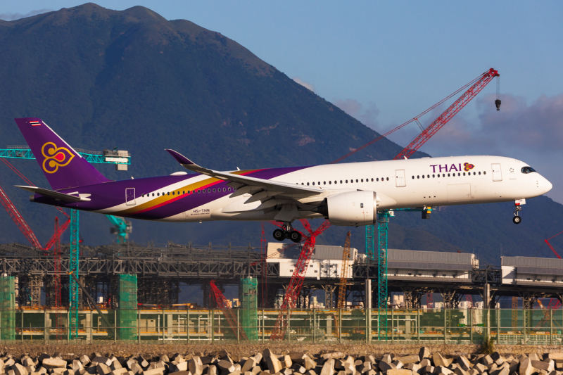 Photo of HS-THN - Thai Airways Airbus A350-900 at HKG on AeroXplorer Aviation Database