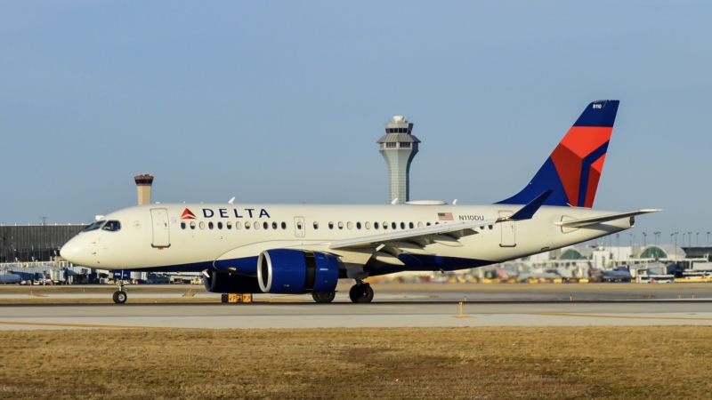 Photo of N110DU - Delta Airlines Airbus A220-100 at ORD on AeroXplorer Aviation Database
