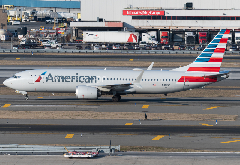 Photo of N318SF - American Airlines Boeing 737 MAX 8 at JFK on AeroXplorer Aviation Database