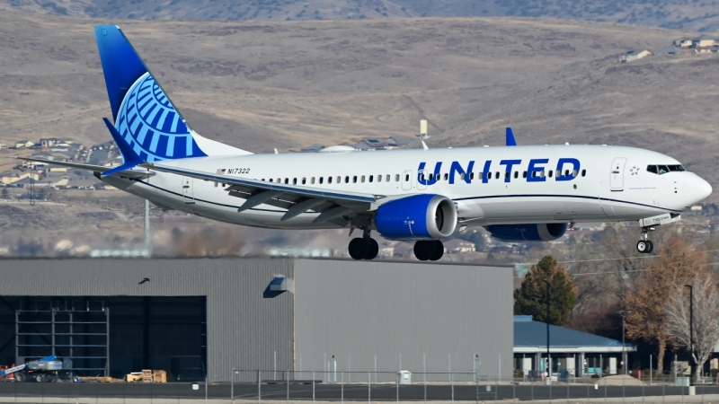 Photo of N17322 - United Airlines Boeing 737 MAX 8 at RNO on AeroXplorer Aviation Database