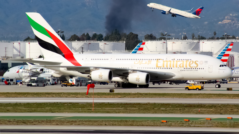 Photo of A6-EEO - Emirates Airbus A380-800 at LAX on AeroXplorer Aviation Database
