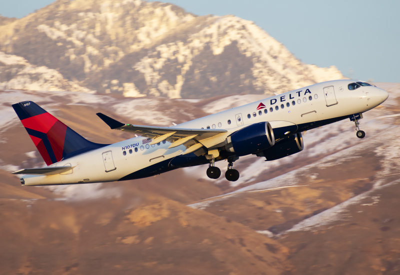 Photo of N107DU - Delta Airlines Airbus A220-200 at SLC on AeroXplorer Aviation Database