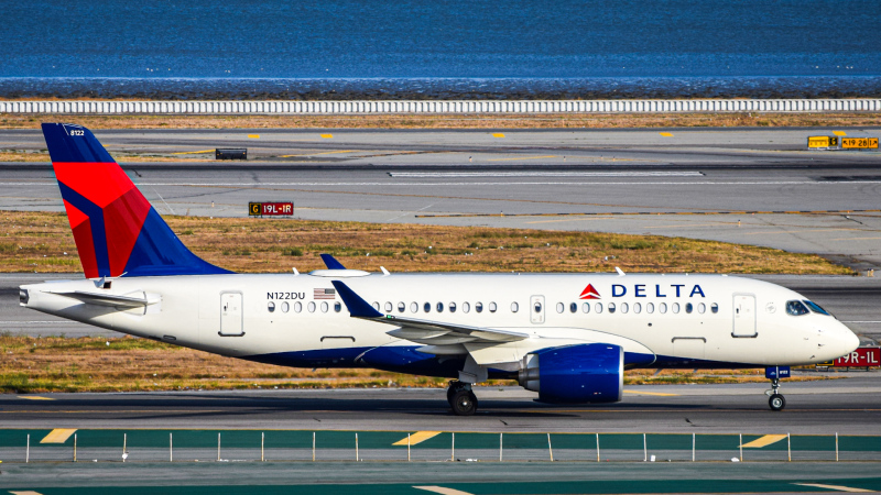 Photo of N122DU - Delta Airlines Airbus A220-100 at SFO on AeroXplorer Aviation Database