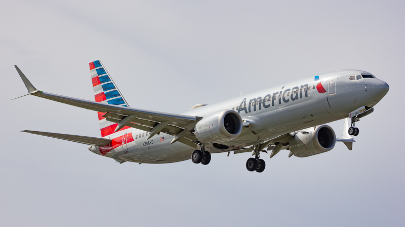 Photo of N308RD - American Airlines Boeing 737 MAX 8 at MIA on AeroXplorer Aviation Database