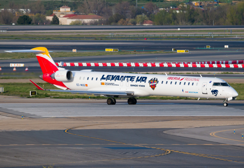 Photo of EC-MUG - Iberia Regional Mitsubishi CRJ-900 at MAD on AeroXplorer Aviation Database