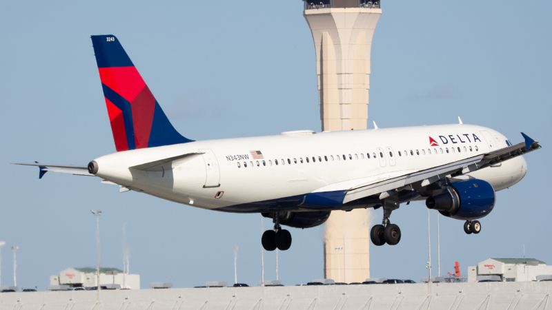 Photo of N343NW - Delta Airlines Airbus A320 at MIA on AeroXplorer Aviation Database