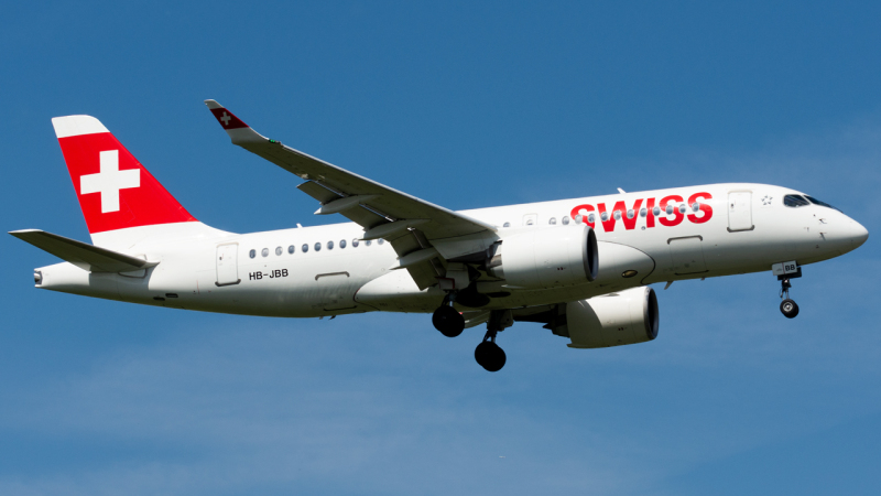 Photo of HB-JBB - Swiss International Air Lines Airbus A220-100 at LHR on AeroXplorer Aviation Database