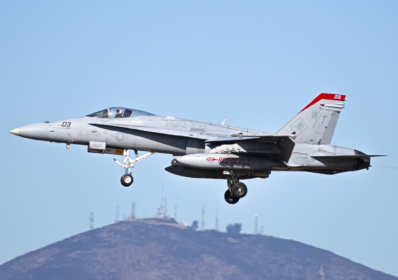 Photo of 165408 - USMC - United States Marine Corp McDonnel Douglas F/A-18 Hornet at SDM on AeroXplorer Aviation Database