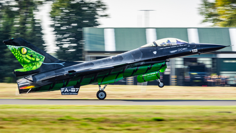 Photo of FA-87 - Belgian Air Force General Dynamics F-16 Fighting Falcon at EBBL on AeroXplorer Aviation Database
