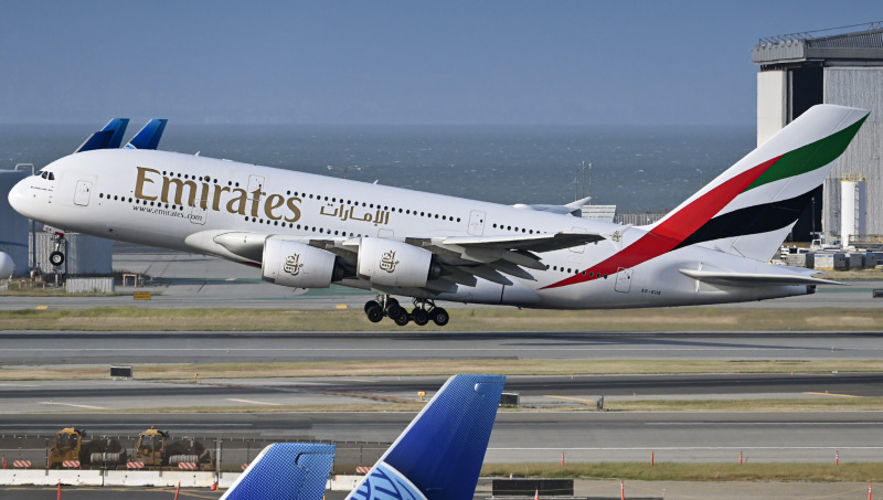 Photo of A6-EUK - Emirates Airbus A380-800 at SFO on AeroXplorer Aviation Database