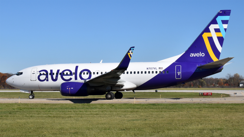 Photo of N707VL - Avelo Airlines Boeing 737-700 at AZO on AeroXplorer Aviation Database