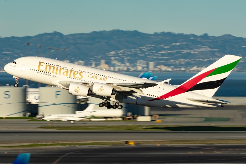 Photo of A6-EUE - Emirates Airbus A380-800 at SFO on AeroXplorer Aviation Database