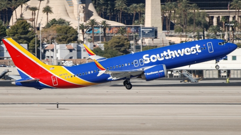 Photo of N8763L - Southwest Airlines Boeing 737 MAX 8 at KLAS on AeroXplorer Aviation Database