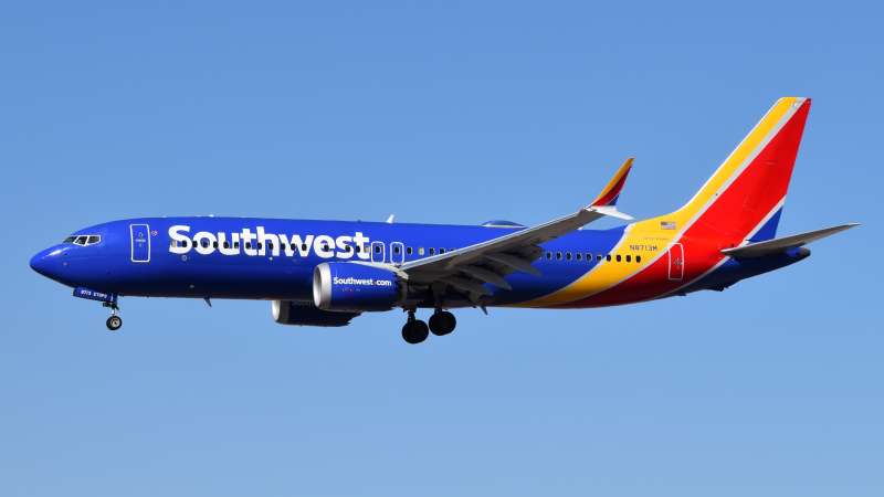 Photo of N8713M - Southwest Airlines Boeing 737 MAX 8 at LAS on AeroXplorer Aviation Database