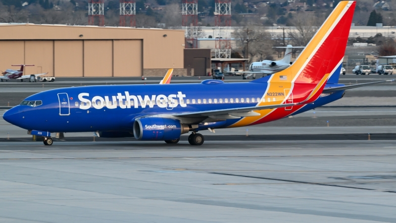 Photo of N222WN - Southwest Airlines Boeing 737-700 at RNO on AeroXplorer Aviation Database